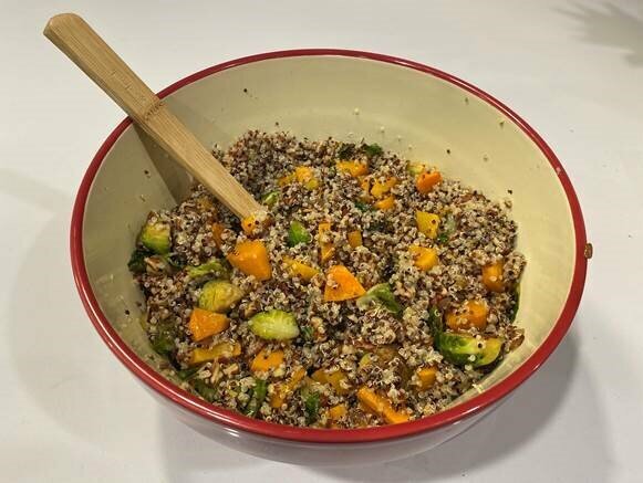 Butternut Squash, Brussels Sprouts and Quinoa Salad